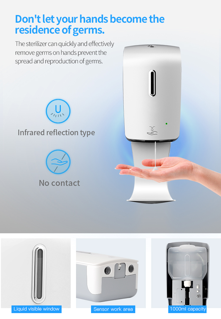 Automatic soap dispenser 1000ml wall mounted hand foam dispenser