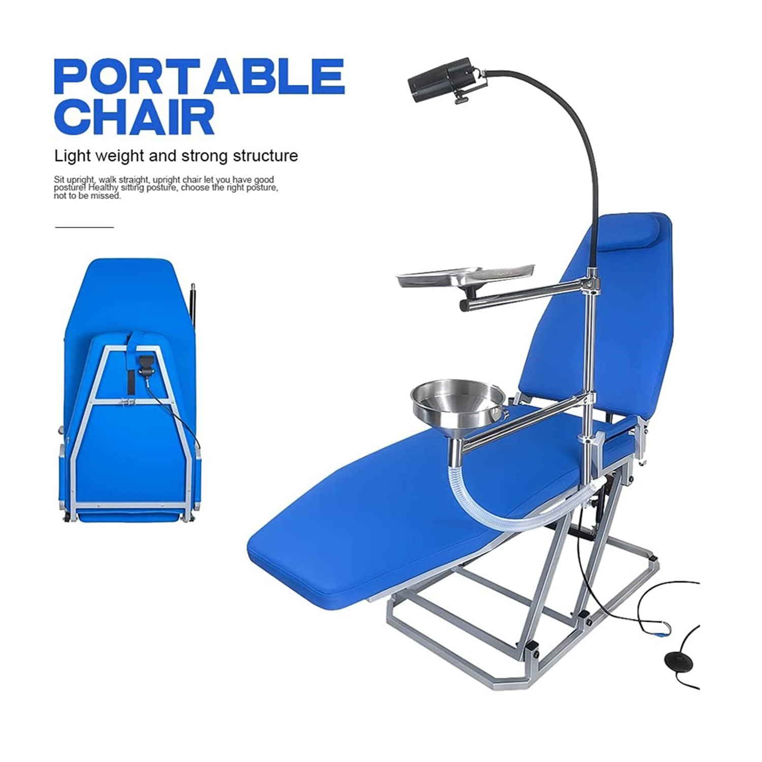 Mobile Dental Chair with Simple Cuspidor