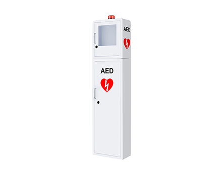 Double Switch Control Defibrillator Box Free Floor Standing AED Cabinet