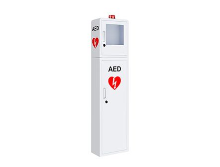 Double Switch Control Defibrillator Box Free Floor Standing AED Cabinet